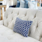 Quadrille Volpi in Custom Blue with Contrast Periwinkle Welt Pillow