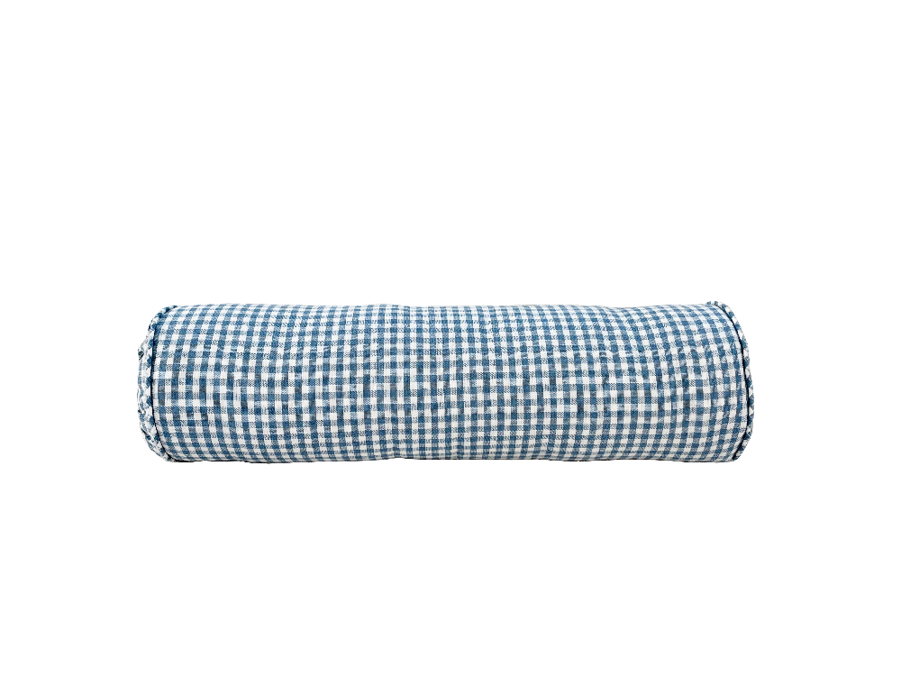 Clarke & Clarke Blue and White Check Bolster