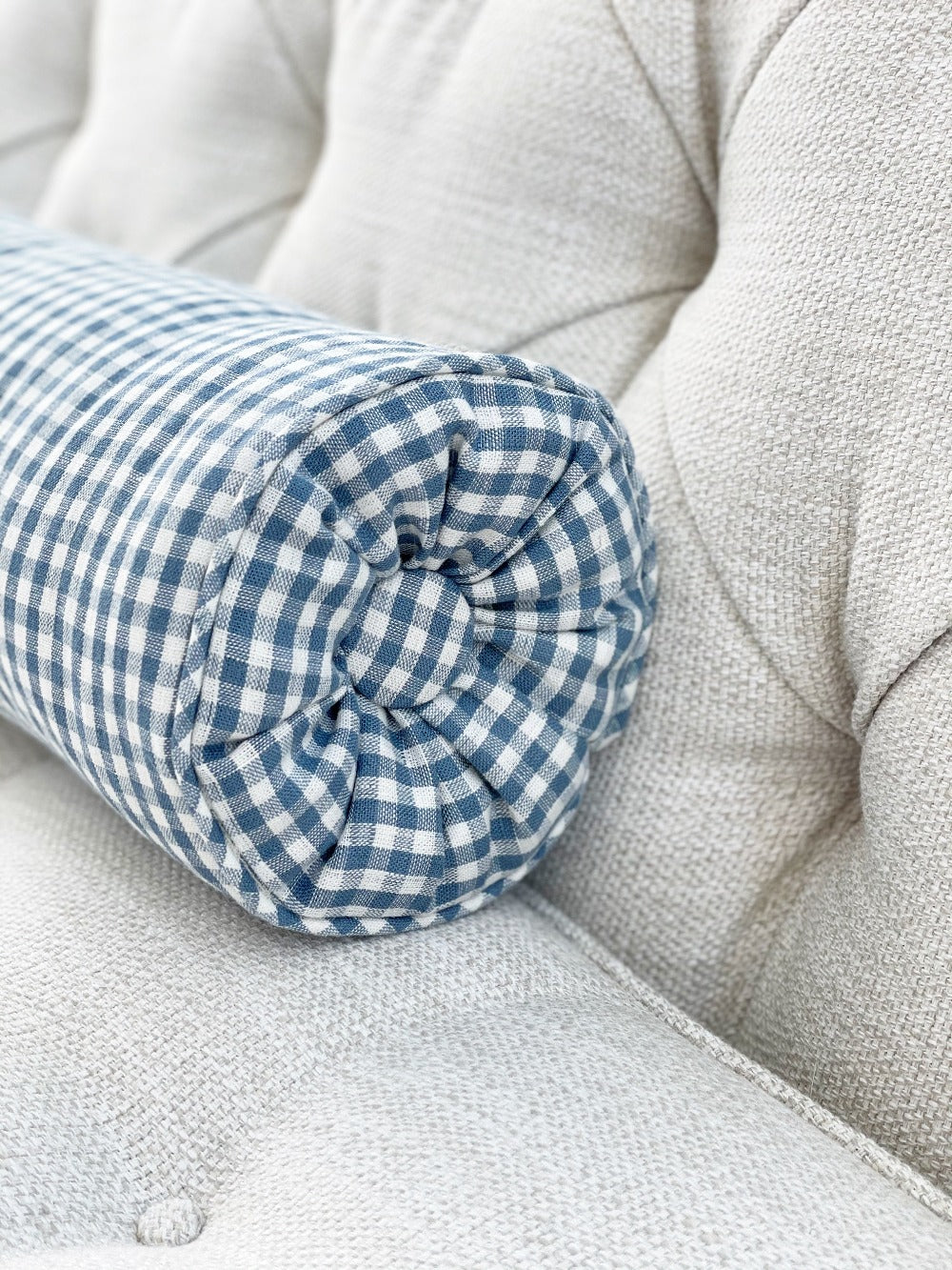 Clarke & Clarke Blue and White Check Bolster