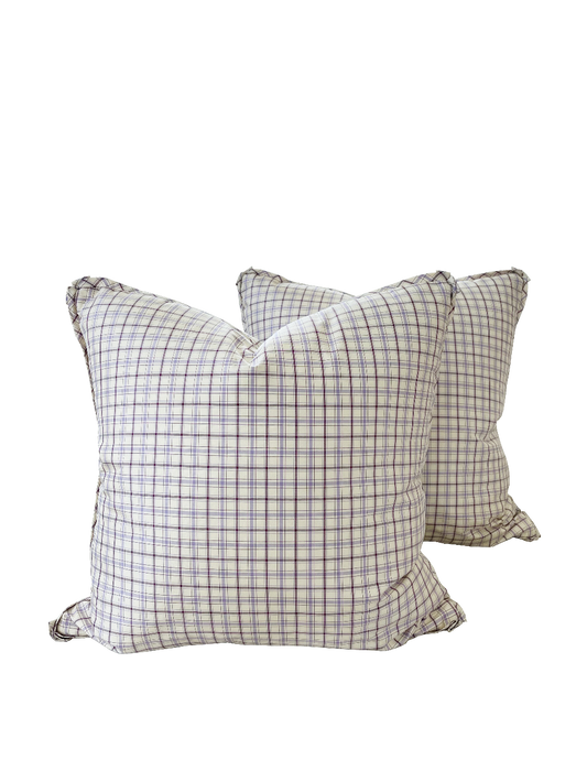 Pierre Frey Rambouillet-Carreaux Violette with French Flange Pillow