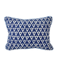 Quadrille Volpi in Custom Blue with Contrast Periwinkle Welt Pillow